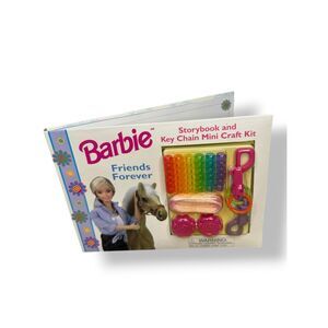 Vtg Barbie Friends Forever Storybook and Key Chain Mini Craft Kit 1999 NEW